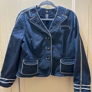 Work to Weekend Stretch Denim Jacket – Size 14 | Blue Jean Blazer